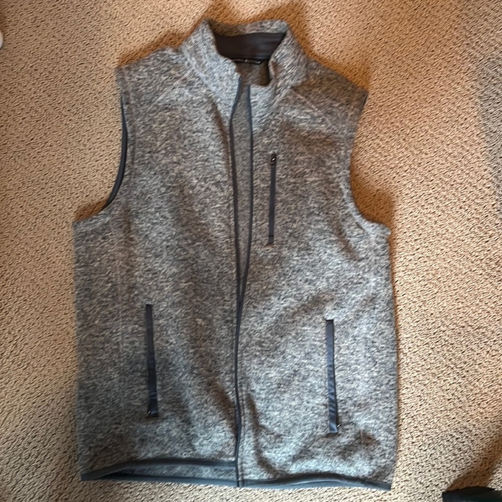 Mens Large Polo Vest / Heather Grey